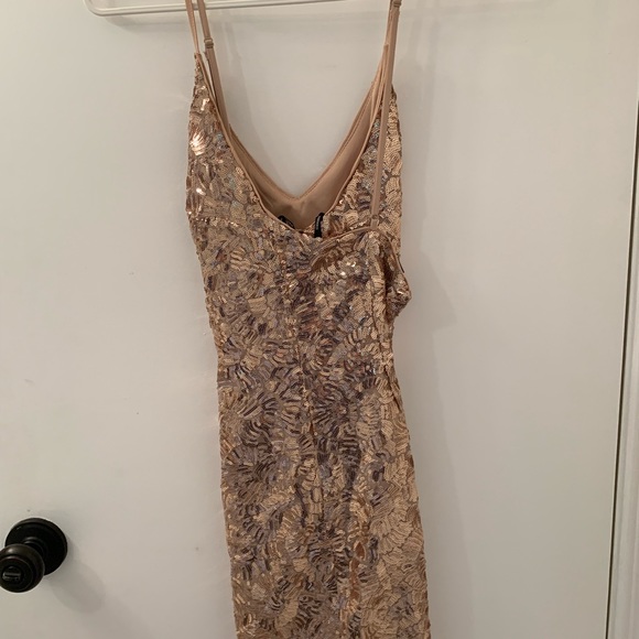 Dusty Pink Sequin Mini Dress - Picture 2 of 3